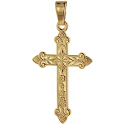 trendor 75104 Kreuz-Anhänger Gold 750 (18 Karat) 32 x 16 mm