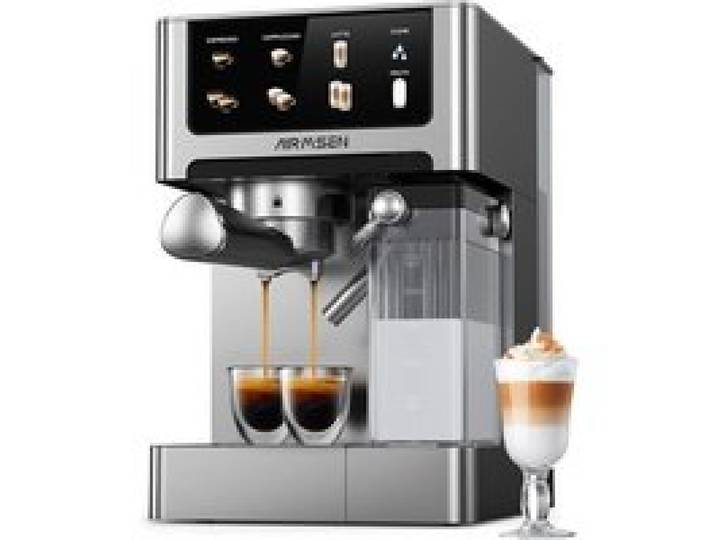 Machine à expresso - AIRMSEN - 3‑en‑1 - 20 bar - Double chaudière - Réservoir 1 8L