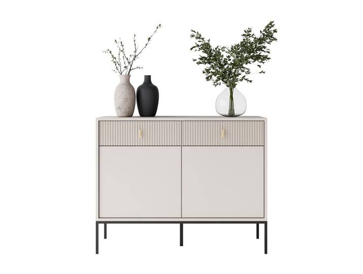 KOMMODE MIDNIGHT 2D2S mit zwei Schubladen auf Gestell kaschmir