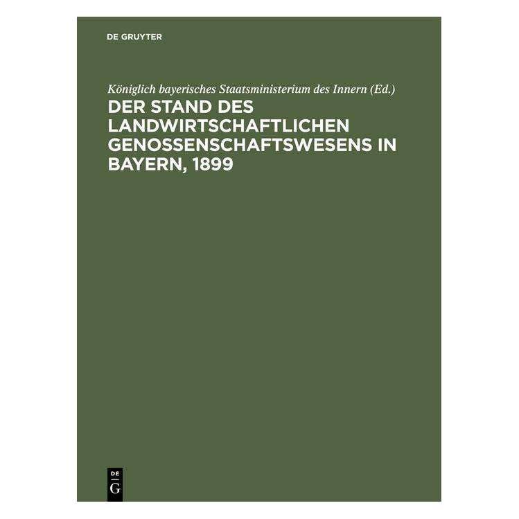 De Gruyter Der Stand des landwirtschaftlichen Geno (Deutsch, 1900) (67826610)