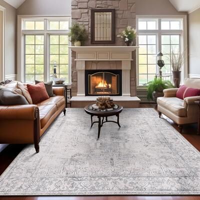 World Rug Gallery Vintage Inspired Distressed Machine Washable Area Rug