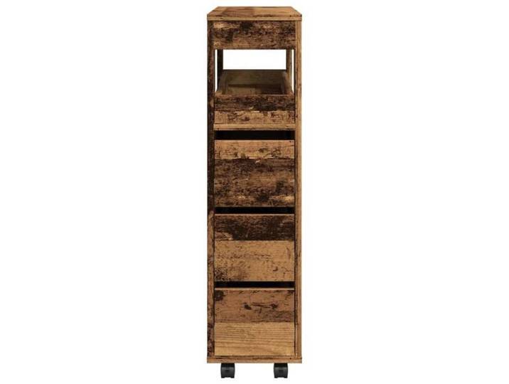 Promotion mai  * Meuble étroit de salle de bain à roulettes - Armoire WC - vieux bois EU10033855275