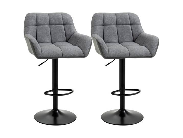 Jamb Barhocker Grau, Metall, Textil, 57.5x93x52.5 cm, Esszimmer, Barmöbel, Barhocker