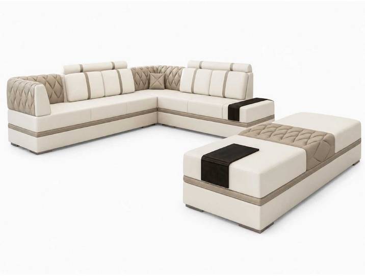 JVmoebel Ecksofa Luxuriöses Ecksofa Kunstleder bequem modern stilvoll, 2 Teile, Made in Europa