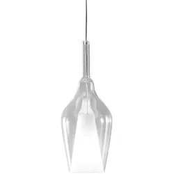 Gea Luce Ofelia S/12 Pendelleuchte aus Borosilikatglas mit transparenter Oberfläche, E27-Fassung, 3 Meter langes, verstellbares Kabel – Gealuce Minimal Design