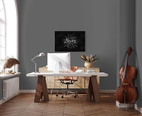 A.S. Création Canvas Wanddecoratie Never Give Up - Zwart/Wit - B: 90 cm, H: 60 cm