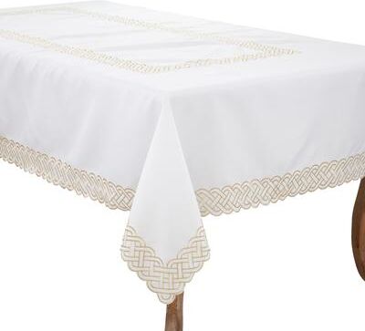 Saro Lifestyle Braid Embroidered Design Tablecloth