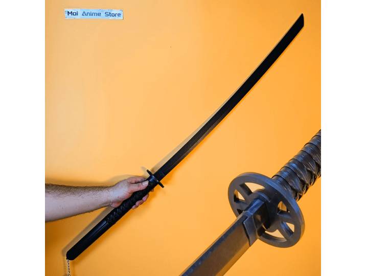 40 pouces Rukia noir Katana taille japonais Katana Ninja couteau lame eau de javel Anime épée Cosplay accessoire Original samouraï sabre jouet cadeau