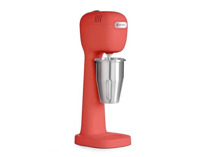 HENDI Professioneller Mixer für Getränke, BPA-frei, Belüfter für leichte Getränke, gefrorener Cappuccino, 1 Becher und 4 Rührstäbchen inklusive, 230 V/400 W, 170 x 196 x 490 mm, Rot