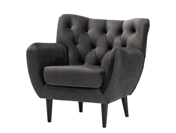 Fauteuil Lowen I Gris/Gris Velours Ravi 86 x 86 x 84cm