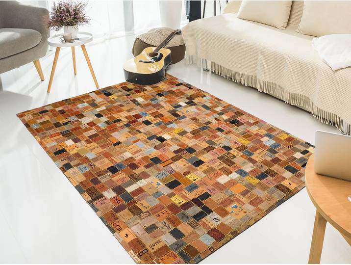 Tapis à poils longs Patchland Pants 70 x 140cm Marron