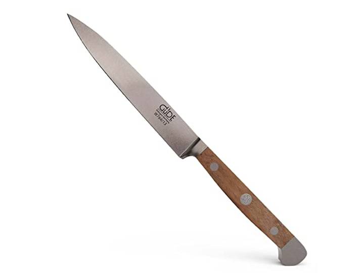 Güde Solingen - Spickmesser geschmiedet, 13 cm, Walnussholz, ALPHA WALNUSS, Office Messer, Doppelkropf, Handmade Germany