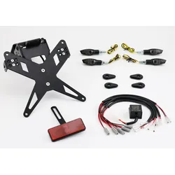 PROTECH Komplett-Set Plug and Play Kennzeichenhalter mit 4 LED-Blinkern X-SHAPE