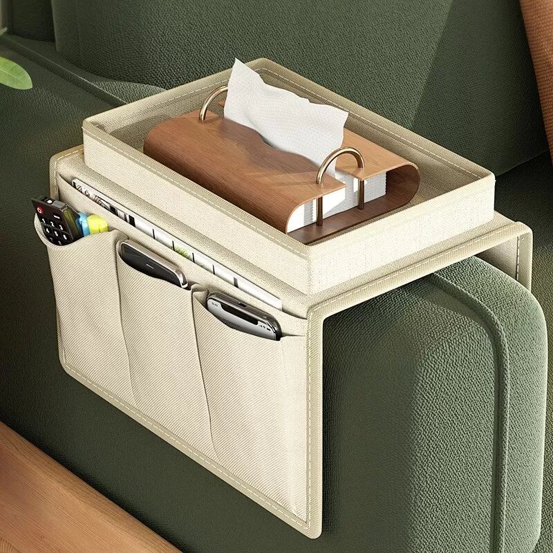 INF Sofa Armlehnen Organizer Tasche – Bequeme Aufbewahrungslösung Beige