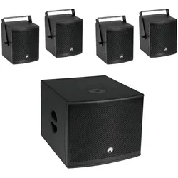 Omnitronic Molly-12A+Molly-6 Aktives PA-Lautsprecher-Set inkl. Subwoofer, Bluetooth (Aktiv), PA Lautsprecher, Schwarz