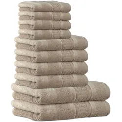 CAWÖ Handtuch Set, 10-tlg. - C Noblesse, 2x Duschtuch, 4x Handtuch, 4x Gästetuch Sand / Set