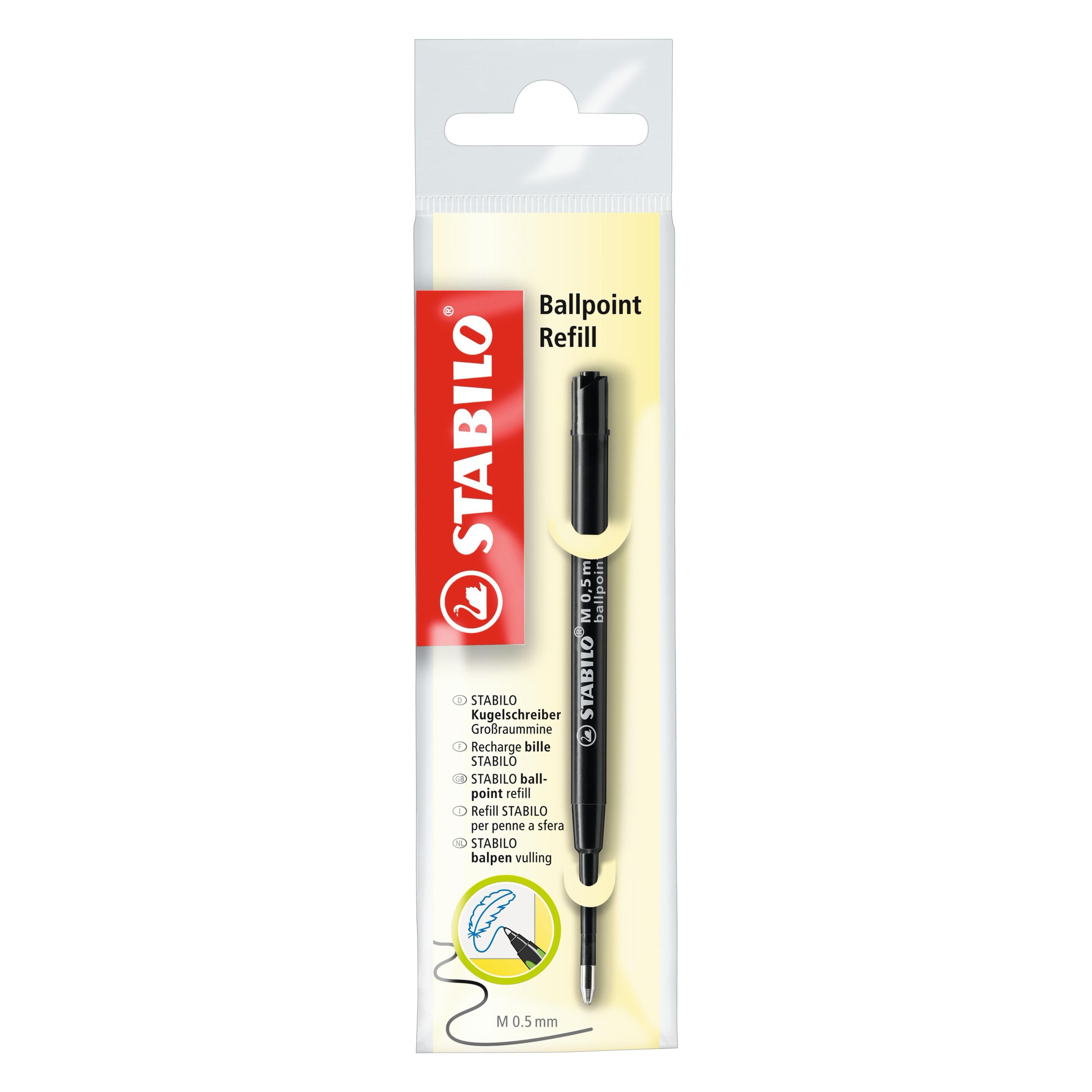 Stabilo Ballpoint Refill Kugelschreiber Grossraummine (Schwarz, 0.50 mm, 1 Stk.) (2/046-02)