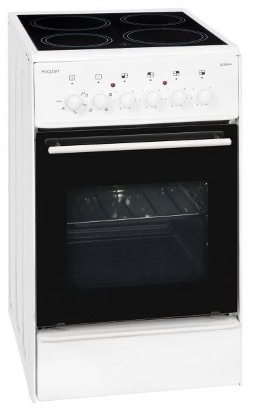Exquisit ECM5-4 Freistehender Herd Elektro 46 l 5 Beheizungsarten mit Glaskeramik Kochfeld 0480036