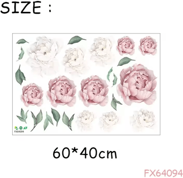 Inspire Curations Blooming Peony Peel And Stick Floral Wall Decal beige