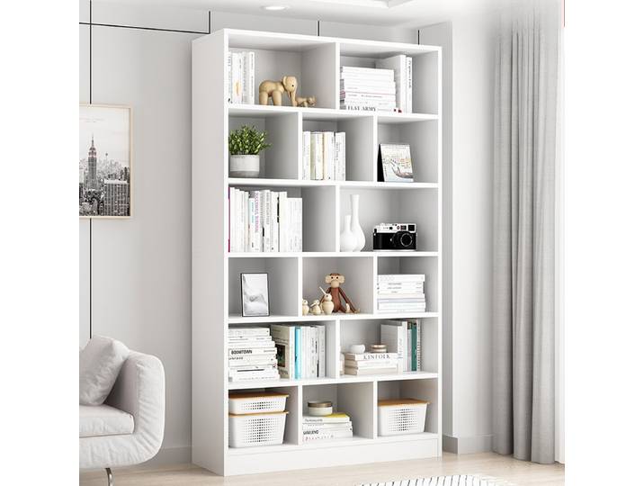 Nouvelle étagère bibliothèque multi-niveaux du sol au plafond, meuble de rangement intégré pour salon, armoire de présentation modulable