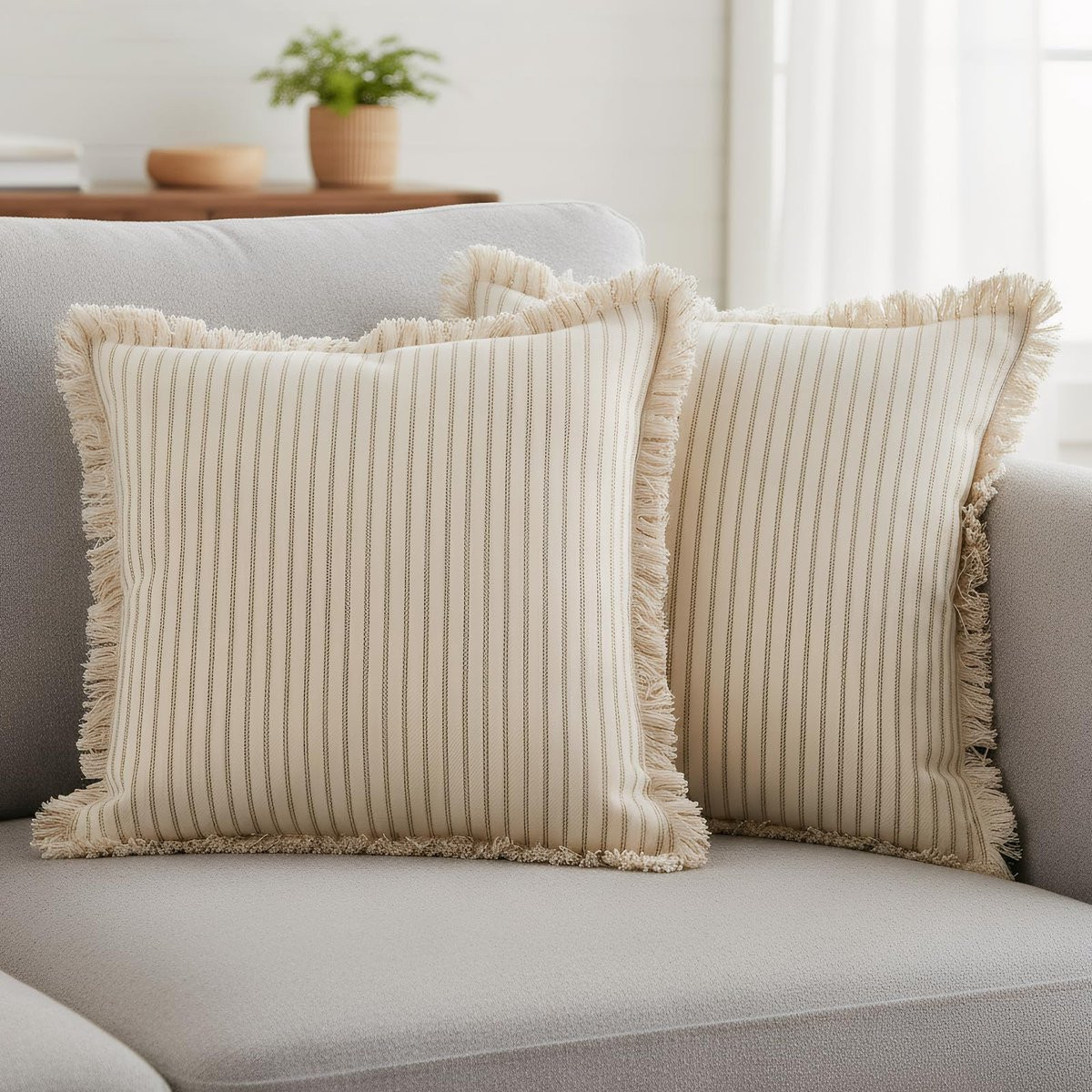 Unyqoos Set van 2 decoratieve kussenhoezen in boho-stijl