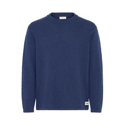 Strickfleece-Pullover SOLID "Strickpullover SDUstin", Herren, Gr. L, blau (naval academy), Obermaterial: 100% Baumwolle CO., Pullover