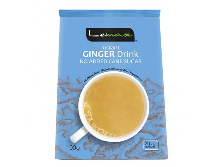 Lemax Boisson au Gingembre Instantanée Sans Sucre de Canne Ajouté 100 g (20 pcs)