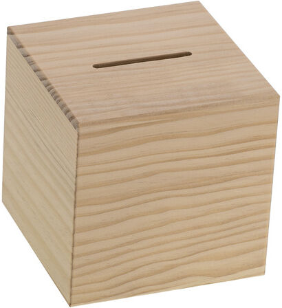 Holz-Spardose "Würfel", 12 x 12 x 12 cm