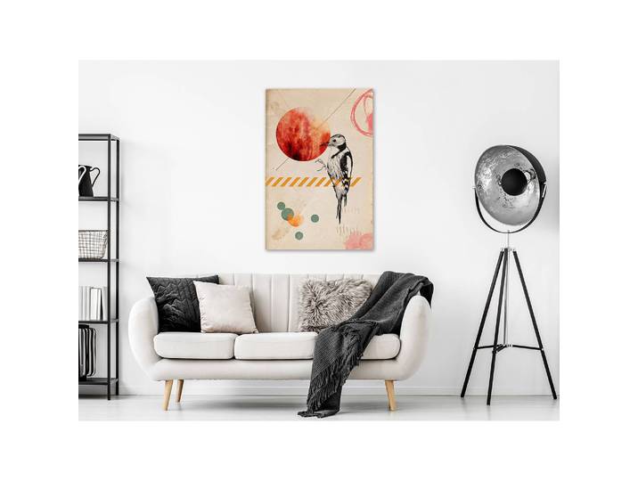 Tableau déco Bird Mail Lin Multicolore 40 x 60cm