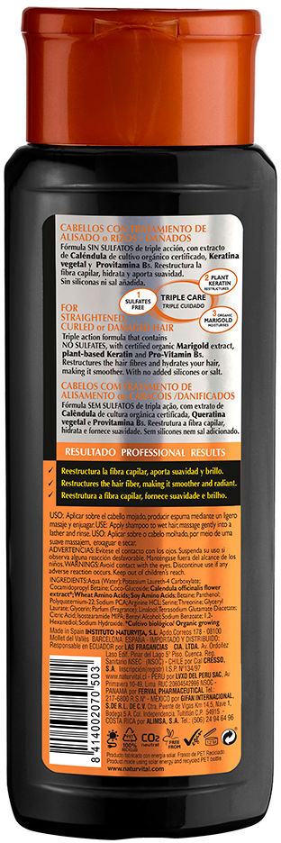 Naturvital Organic Salon champú sin sulfatos cuidado delicado 300 ml