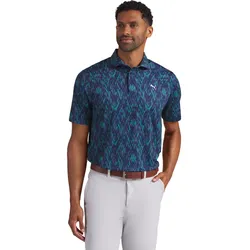 Puma Polo MATTR Northern Lights, navy/gruen