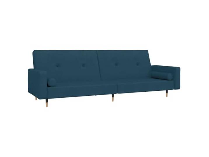 Coespram Schlafsofa 2-Sitzer mit 2 Kissen Blau Samt Klappsofa Praktische Schlaffunktion mit geteilter Rückenlehne und Schaumstoffpolsterung für Gästezimmer, Büro oder kleine Apartments.