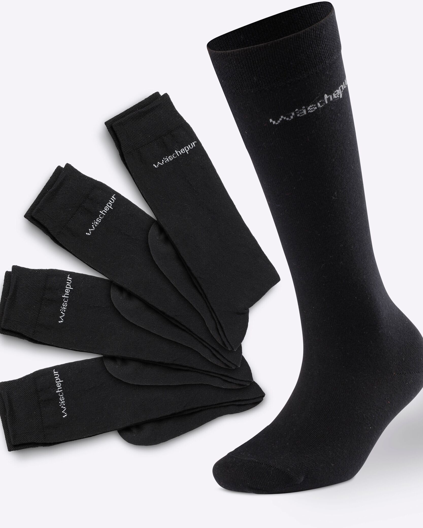 Kniestrümpfe WITT "Kniestrümpfe Kniestrümpfe 4 Paar", Herren, Gr. 47-50, N-Gr, schwarz, Socken Kniestrümpfe
