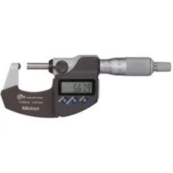 Mitutoyo, Messuhr + Messschraube, Rohr-Bügelmessschraube Digital sphärischer Amboss 0-25 mm