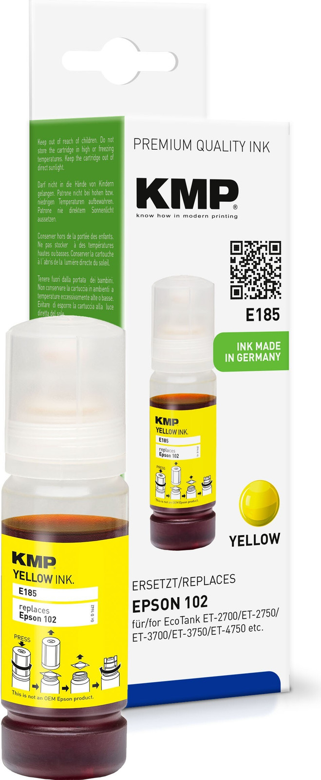 KMP E185 Gele Tintenflasche vervanging voor Epson 102/T03R44