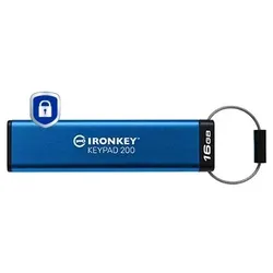 Kingston Technology IronKey 16GB Keypad 200, FIPS 140-3 Lvl 3 AES-256 Verschlüsselung