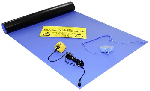 Antistat ESD-Arbeitsplatz-Kit Blau (L x B) 1200mm x 600mm