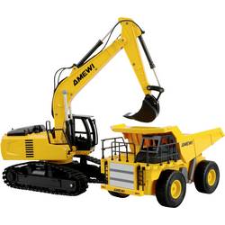 Amewi 22710 2-in-1 Set Kipper & Kettenbagger 1:24 Elektro RC Einsteiger Funktionsmodell RtR mit Lichteffekt