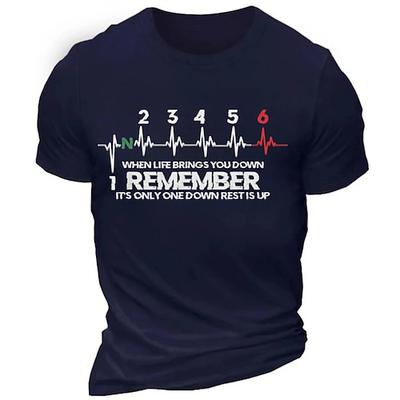 Herren Motorrad T-Shirt Einmal runter ausruhen Gangwechsel Lebenszitat Grafik T-Shirt für Biker Kurzarm