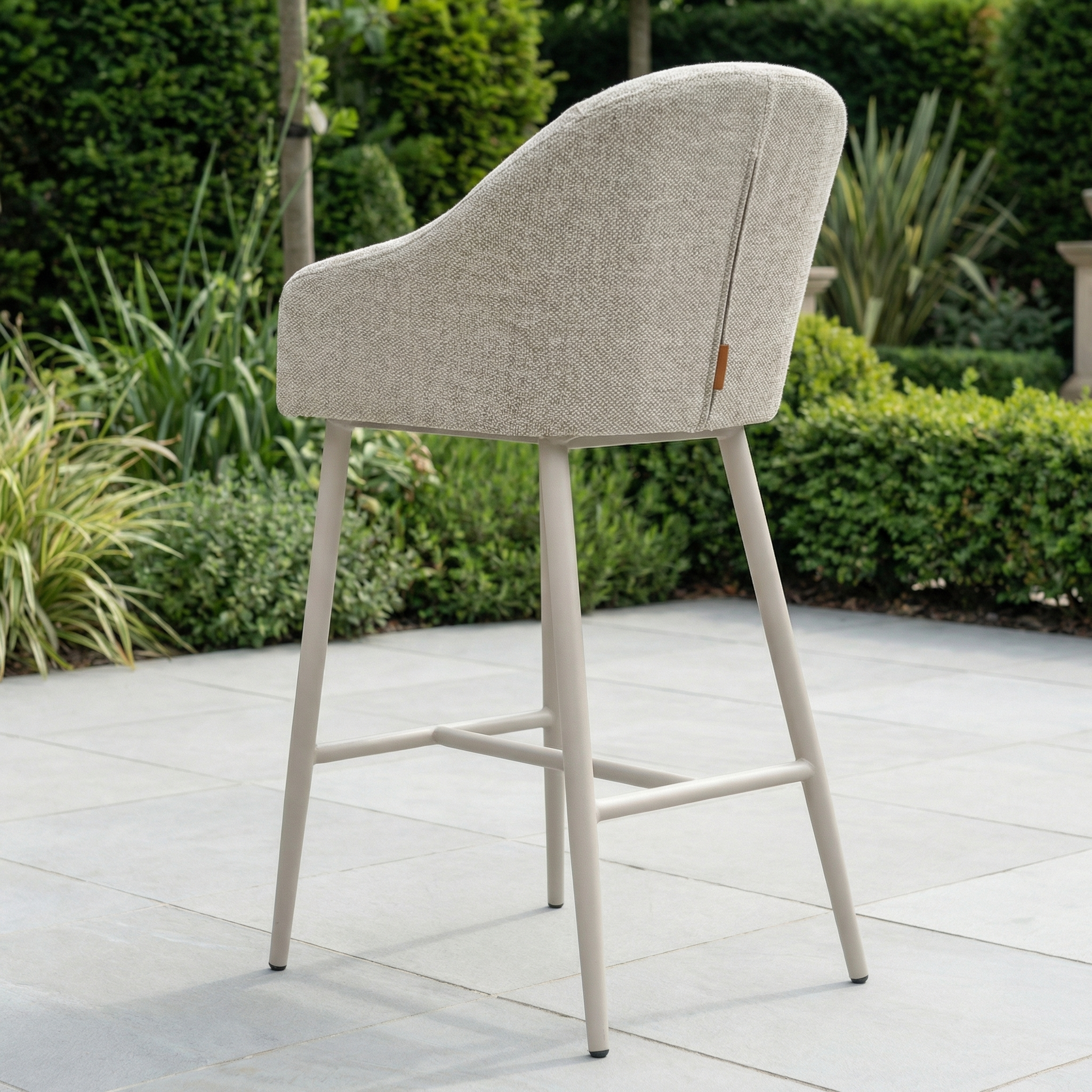 Harbour Lifestyle Luna Outdoor Fabric Bar Stool in Fawn