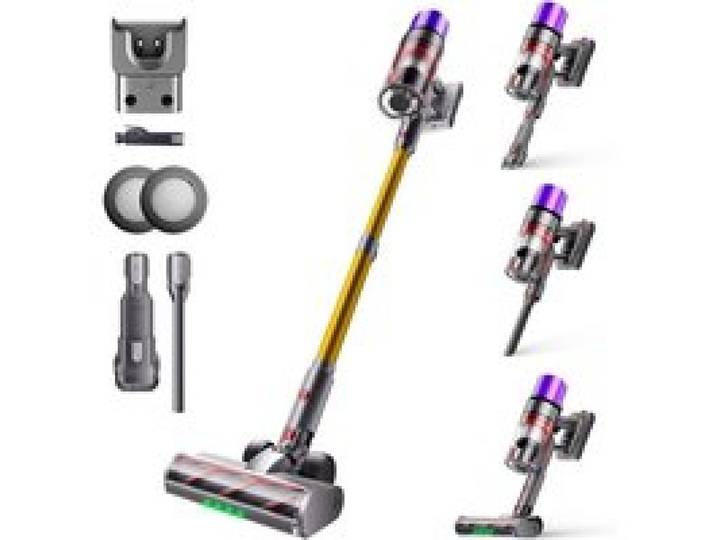 Aspirateur Balai Sans Fil 55Kpa/600W/80Min Aspirateur Sans Fil Puissant Avec Écran Intelligent Brosse Anti-Emmêlement Recharge Mur