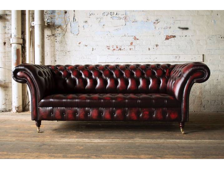 Xlmoebel 3-Sitzer 3-Sitzer Chesterfield Ledercouch in Dark modernes markantes Sofort, 3-Sitzer, Hergestellt in Europa