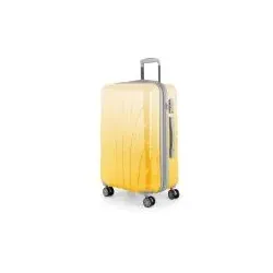 Suitline - Reisekoffer mittelgroß mit Erweiterung, Trolley Hartschale glänzend Farbverlauf, 4 Rollen,TSA, Safari Sunrise