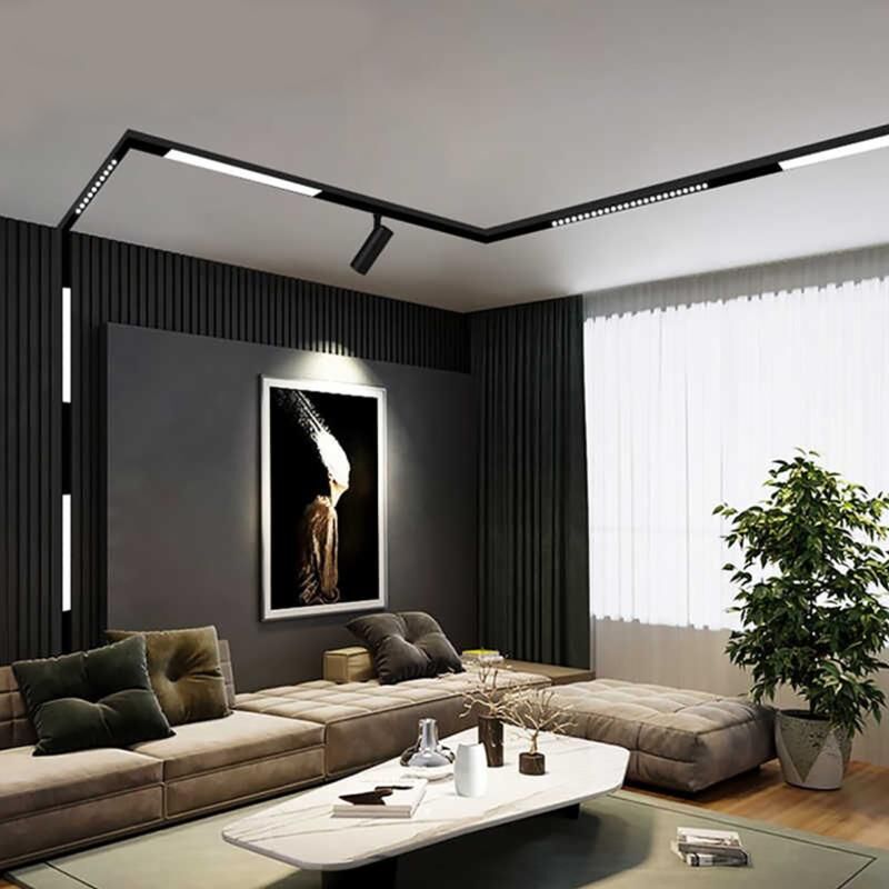 Silamp Projecteur LED sur Rail Magnétique 48V DC 12W NOIR Orientable - Blanc Chaud 2300K - 3500K