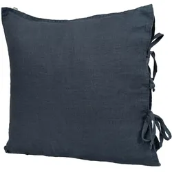 KISSENBEZUG reines Leinen tiefsee-blau 80/80 cm