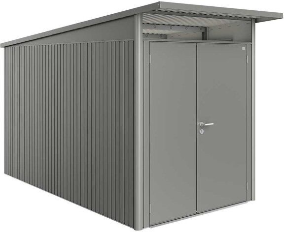 6x12 Biohort AvantGarde A4 Metal Shed - Double Door - Metallic Quartz Grey