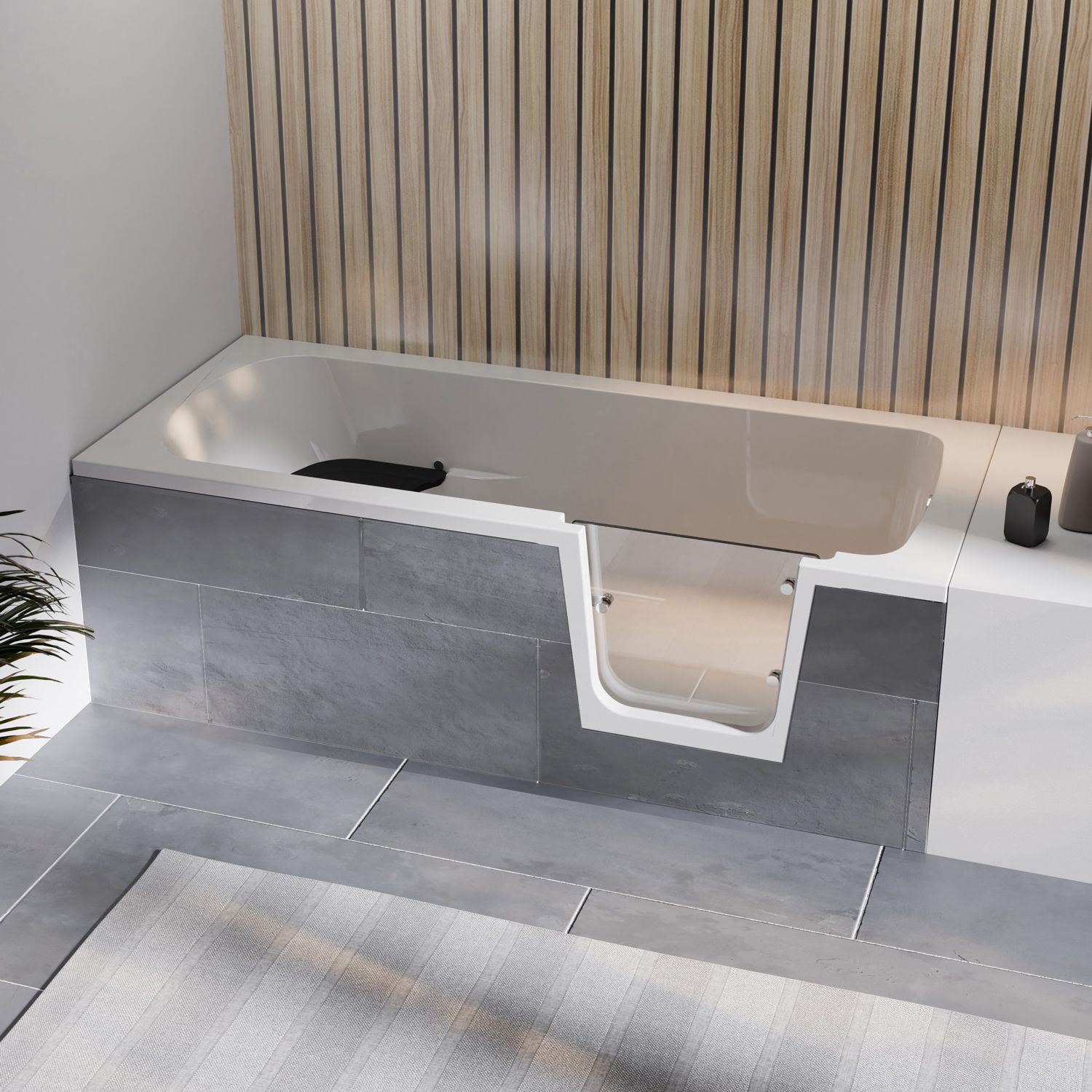 Steinkamp easy entry bathtub 160 x 75 cm with glass door right ST001BWTSTYR-R3