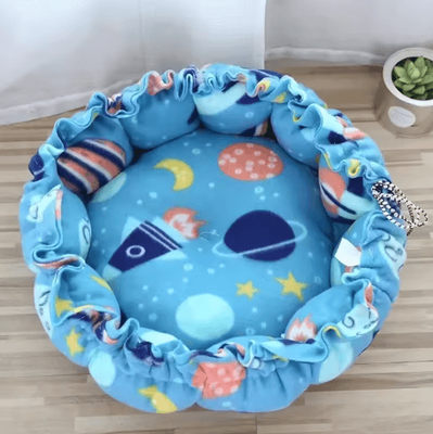 Inspire Picks CozyNest Plush Pet Bed Basket For Cats, Kittens & Small Dogs blue Dream s 30cm