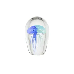 HOME STORY Figur Qualle   ¦ blau ¦ Glas ¦ Maße (cm): H: 11,5  Ø: 7.5