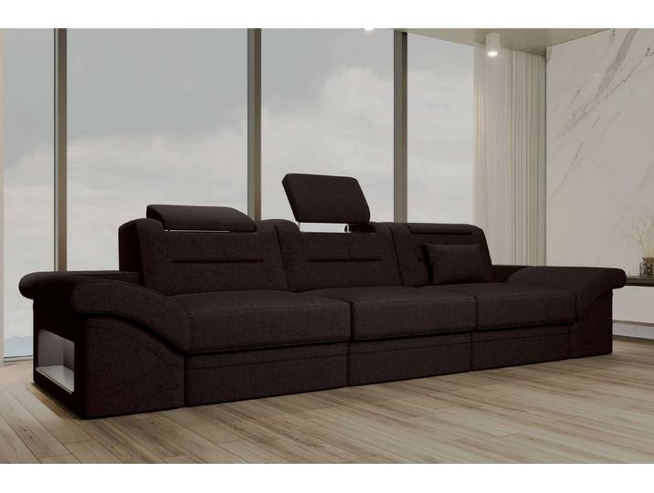 Sofa Dreams Polstergarnitur Couch Monza 3 Sitzer Stoffsofa, (Sofa, Big-Sofa), Designersofa Couch, 1 Zierkisse inklusive, LED